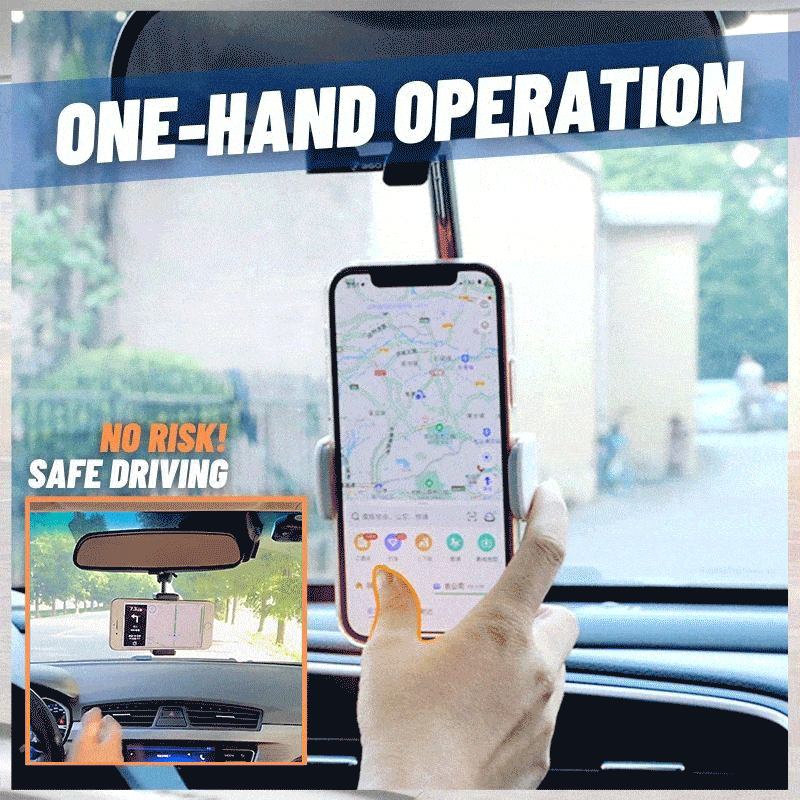 360° Rearview Mirror Phone Holder